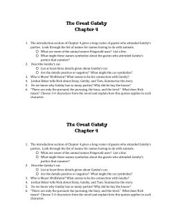 The Great Gatsby Chapter 4 ​The Great Gatsby Chapter 4