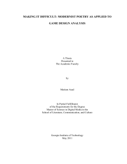 making it difficult: modernist poetry as applied