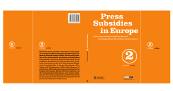 Press Subsidies in Europe - Portal de la Comunicaci&oacute;n