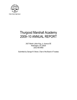 Thurgood Marshall Academy 2009&ndash;10 ANNUAL REPORT