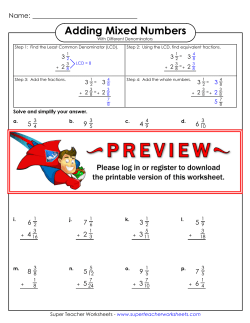 Adding Mixed Numbers - Super Teacher Worksheets
