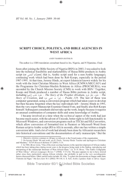 Script Choice, Politics, and Bible Agencies in