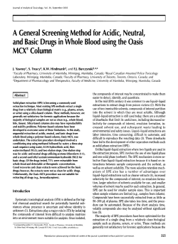 A General Screening Method for Acidic, Neutral, and Basic Drugs in