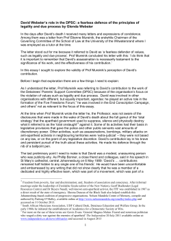 DAVID WEBSTER - South African History Online