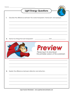 Light Energy Questions - Super Teacher Worksheets