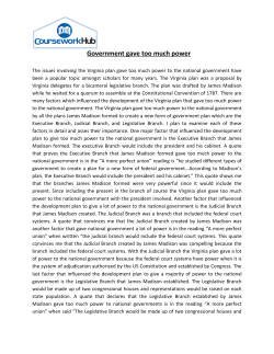 Government gave too much power
