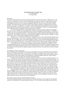 SPANISH TEXTILE VOCABULARY by Ann Pollard Rowe November