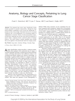 Anatomy, Biology and Concepts, Pertaining to Lung Cancer Stage