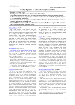 Monthly Hightlights on Climate System (April 2007)