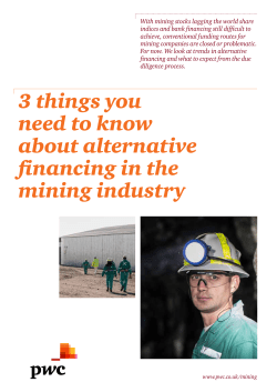Alternative financing in the mining industry.