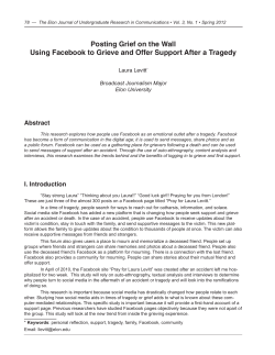 Posting Grief on the Wall Using Facebook to Grieve