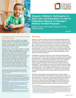 Hispanic Children`s Participation in Early Care and