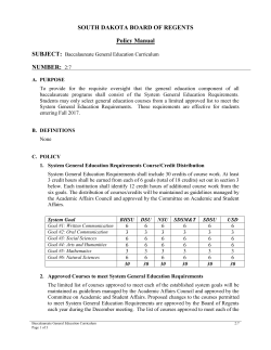 SOUTH DAKOTA BOARD OF REGENTS Policy Manual NUMBER: 2:7