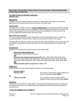PQRS #412: Documentation of Signed Opioid Treatment Agreement