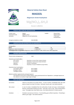 Magnesium Nitrate MSDS