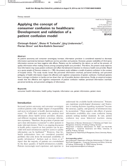 Applying the concept of consumer confusion to healthcare