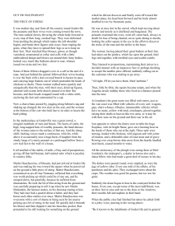 GUY DE MAUPASSANT THE PIECE OF STRING It was market