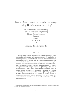 Finding Synonyms in a Regular Language Using Reinforcement