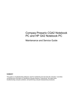 Compaq Presario CQ42 Notebook PC and HP G42 Notebook PC
