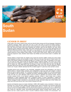 Gender in Brief South Sudan