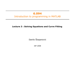 Introduction to programming in MATLAB
