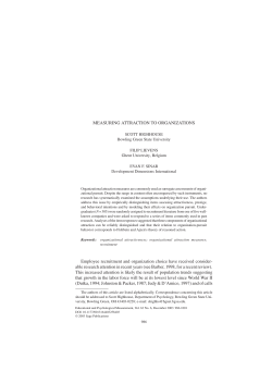 MEASURING ATTRACTION TO ORGANIZATIONS