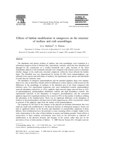 Effects of habitat modification in mangroves on the