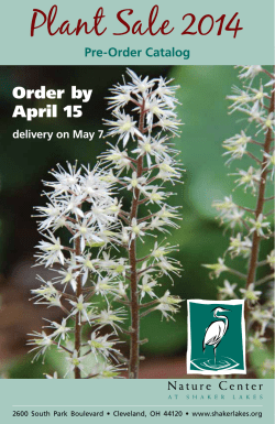 Plant Sale 2014 - Nature Center at Shaker Lakes