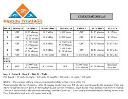 6 WEEK TRAINING PLAN WEEK MONDAY TUESDAY