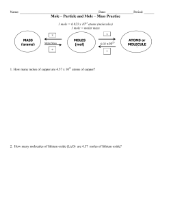 Mole-Particle Practice Worksheet
