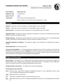 PLANNING DIVISION STAFF REPORT Summary
