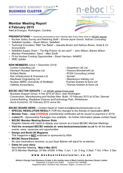 Member Meeting Report 4 February 2015