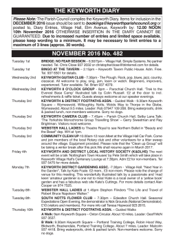 Keyworth Diary - November 2016