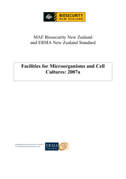 Facilities for Microorganisms and Cell Cultures: 2007a