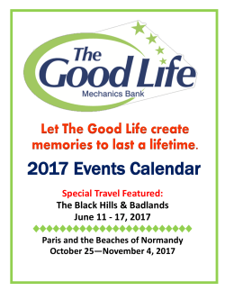 2017 Events Calendar