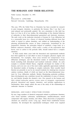 William N. Lipscomb - Nobel Lecture