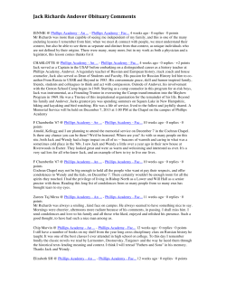 Jack Richards Andover Obituary Comments