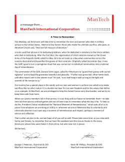 A Time to Remember - ManTech International Corporation