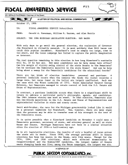 The 1986 Michigan Legislative Election: Key Races