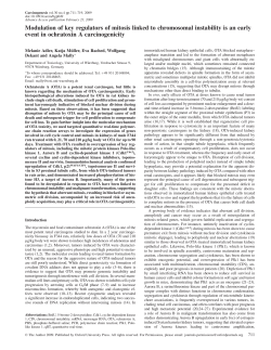 Modulation of key regulators of mitosis linked to