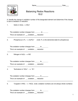 Balancing Redox Reactions 19.2