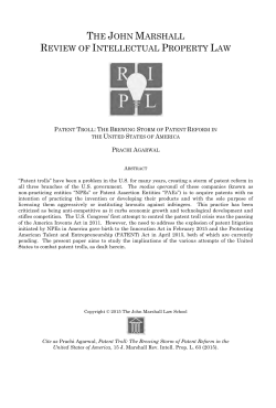 Patent Troll: The Brewing Storm of Patent Reform in the United