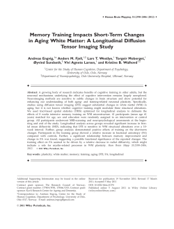 Memory training impacts shortterm changes in aging