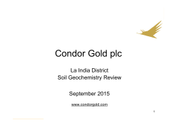 Soil Geochemistry Review La India District