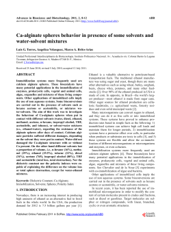 Ca-alginate spheres behavior in presence of some solvents and