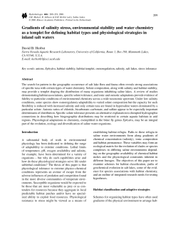 Gradients of salinity stress, environmental stability
