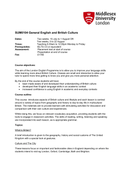SUM0104 General English and British Culture
