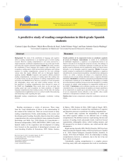 A predictive study of reading comprehension in third