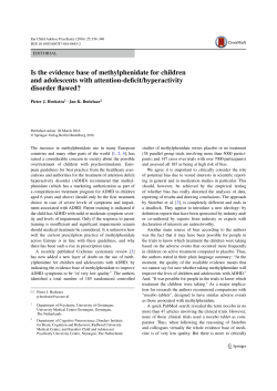 Is the evidence base of methylphenidate for