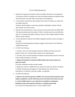 Fish and Wildlife Management 1. Describe the meaning and
